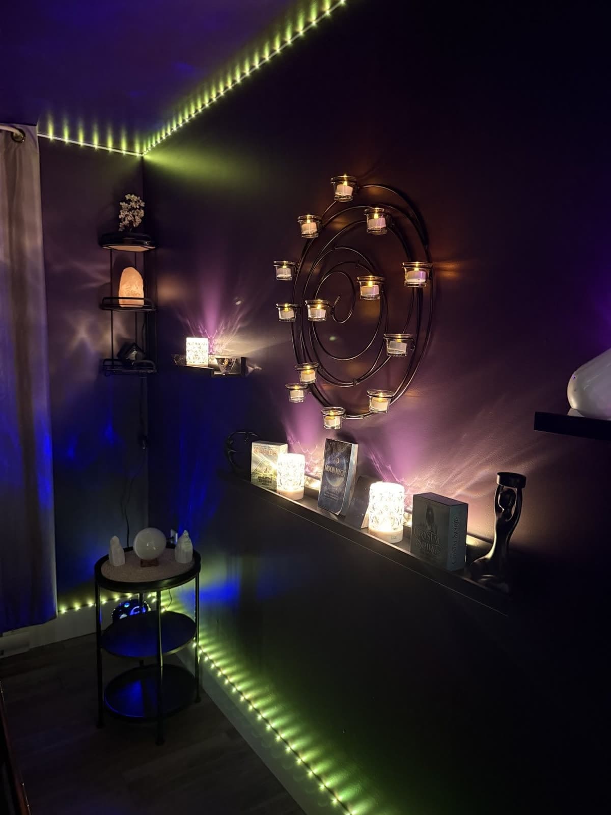 The Ark 2 classroom lit for an evening circle